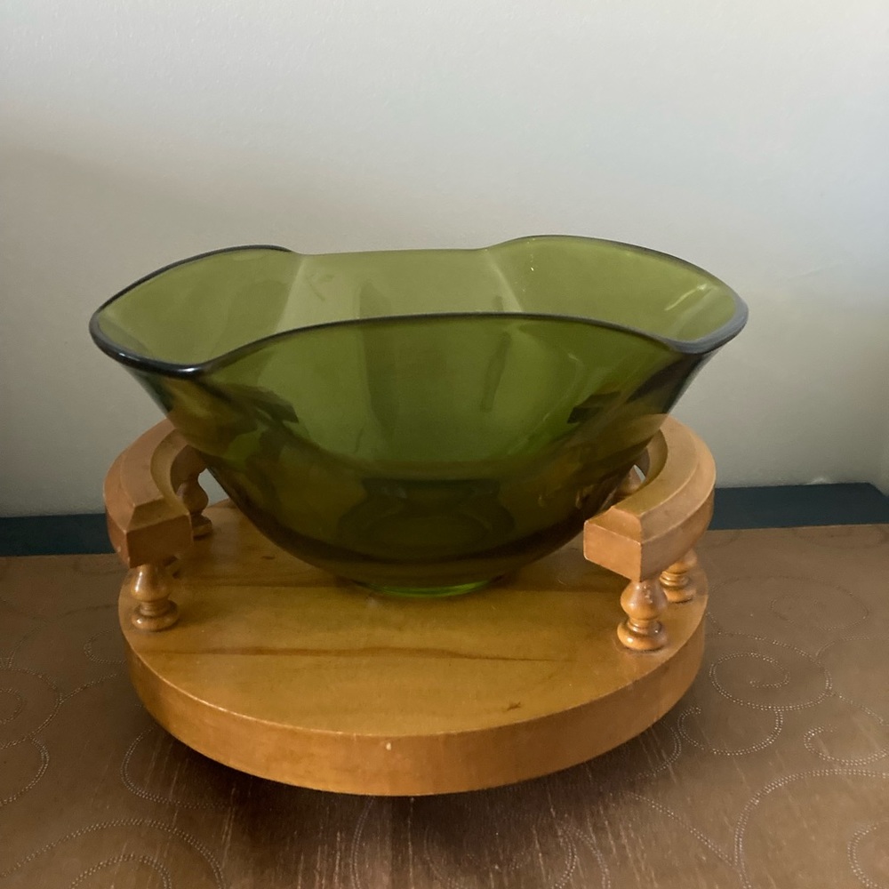 Vintage Glass Bowl (Green)